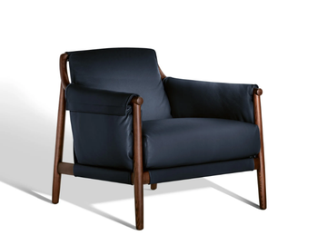 TIMES LOUNGE - Leather armchair with armrests by Poltrona Frau - view 2
